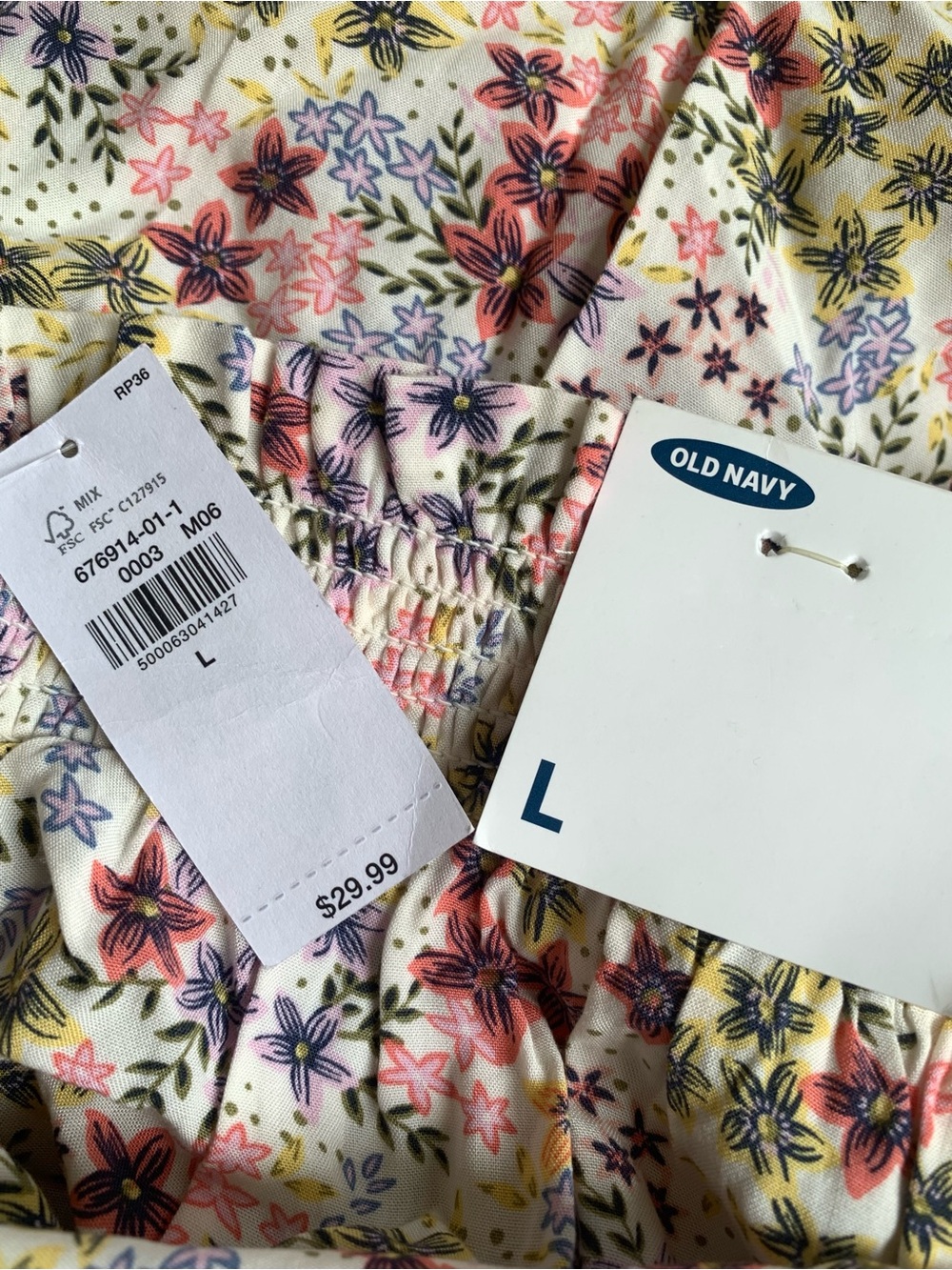 Old Navy NWT Floral Midi Skirt Large Rayon Pull On Boho Cottagecore - Picture 8 of 12